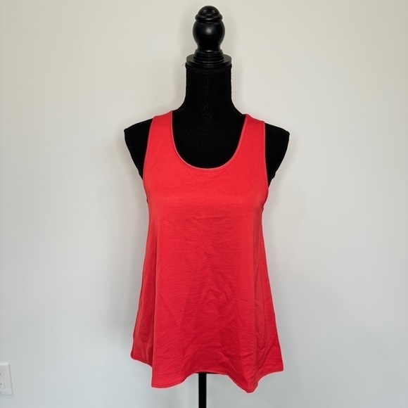 Fabletics Strawberry Red Ecosatin Tank Scoop Neck Loose Fit (XXS) - Picture 2 of 8